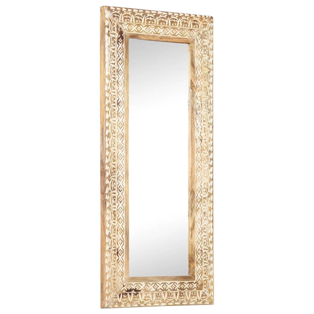 Hand-Carved Mirror Solid Mango Wood