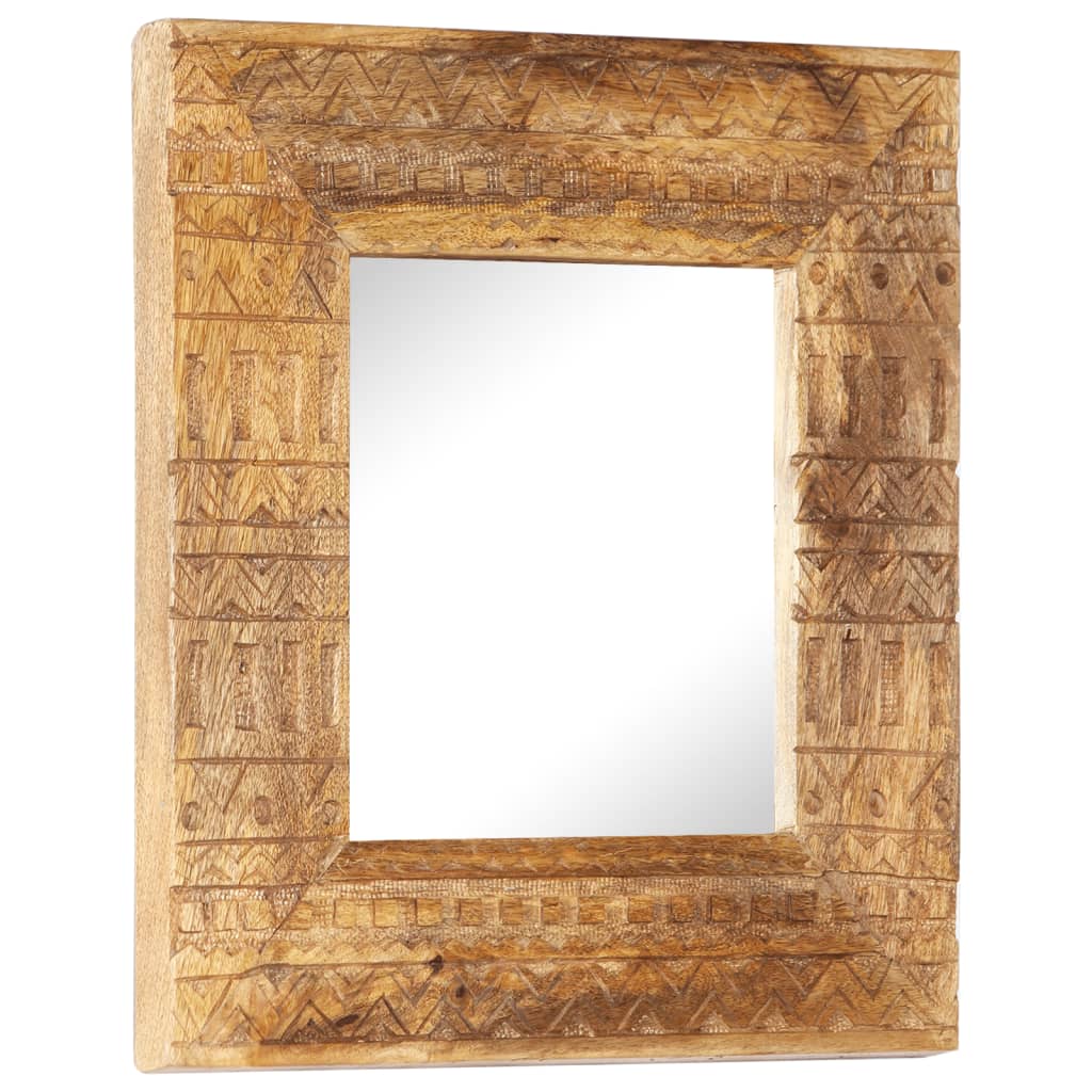 Hand-Carved Mirror Solid Mango Wood