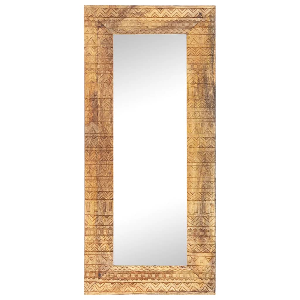 Hand-Carved Mirror Solid Mango Wood
