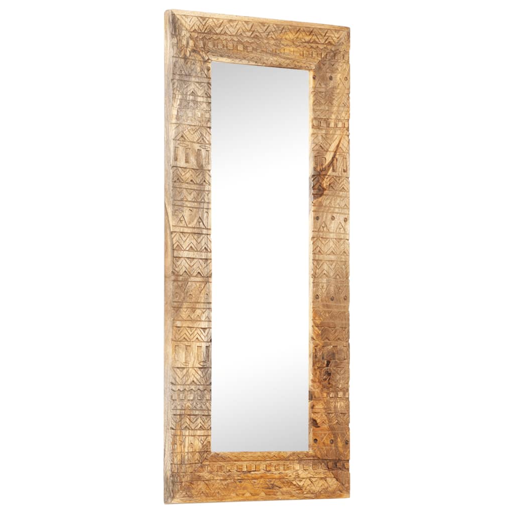Hand-Carved Mirror Solid Mango Wood