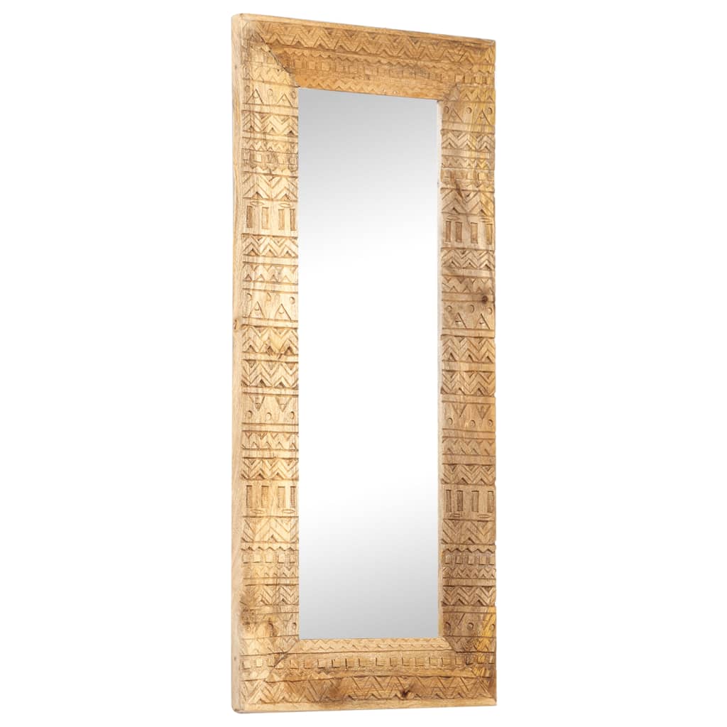 Hand-Carved Mirror Solid Mango Wood