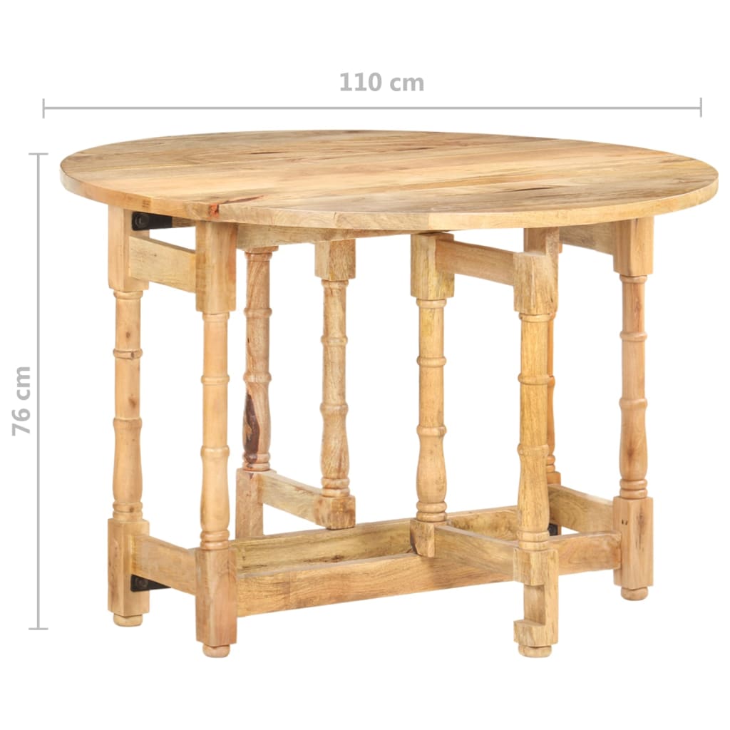 Dining Table Round 110x76 cm Solid Mango Wood