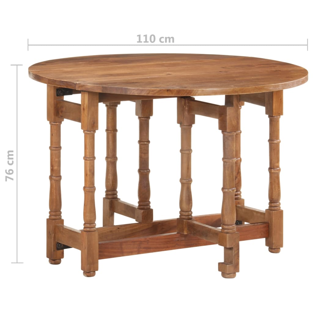 Dining Table Round 110x76 cm Solid Mango Wood