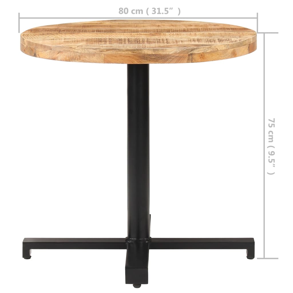 Bistro Table Round Ø80x75 cm Rough Mango Wood