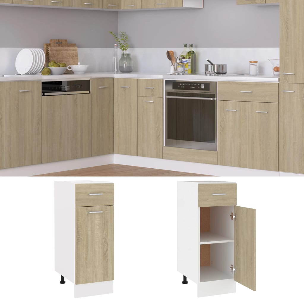 Drawer Bottom Cabinet Lyon Sonoma Oak 30x46x81.5 cm Engineered Wood