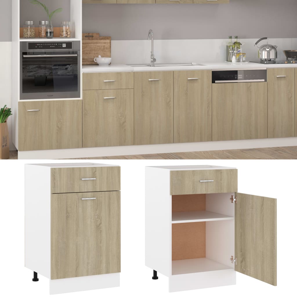 Drawer Bottom Cabinet Lyon Sonoma Oak 50x46x81.5 cm Engineered Wood