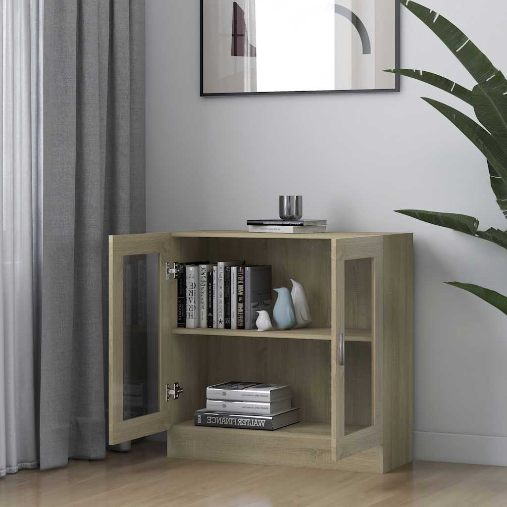 Vitrine Cabinet Sonoma Oak 82.5x30.5x80 cm Engineered Wood