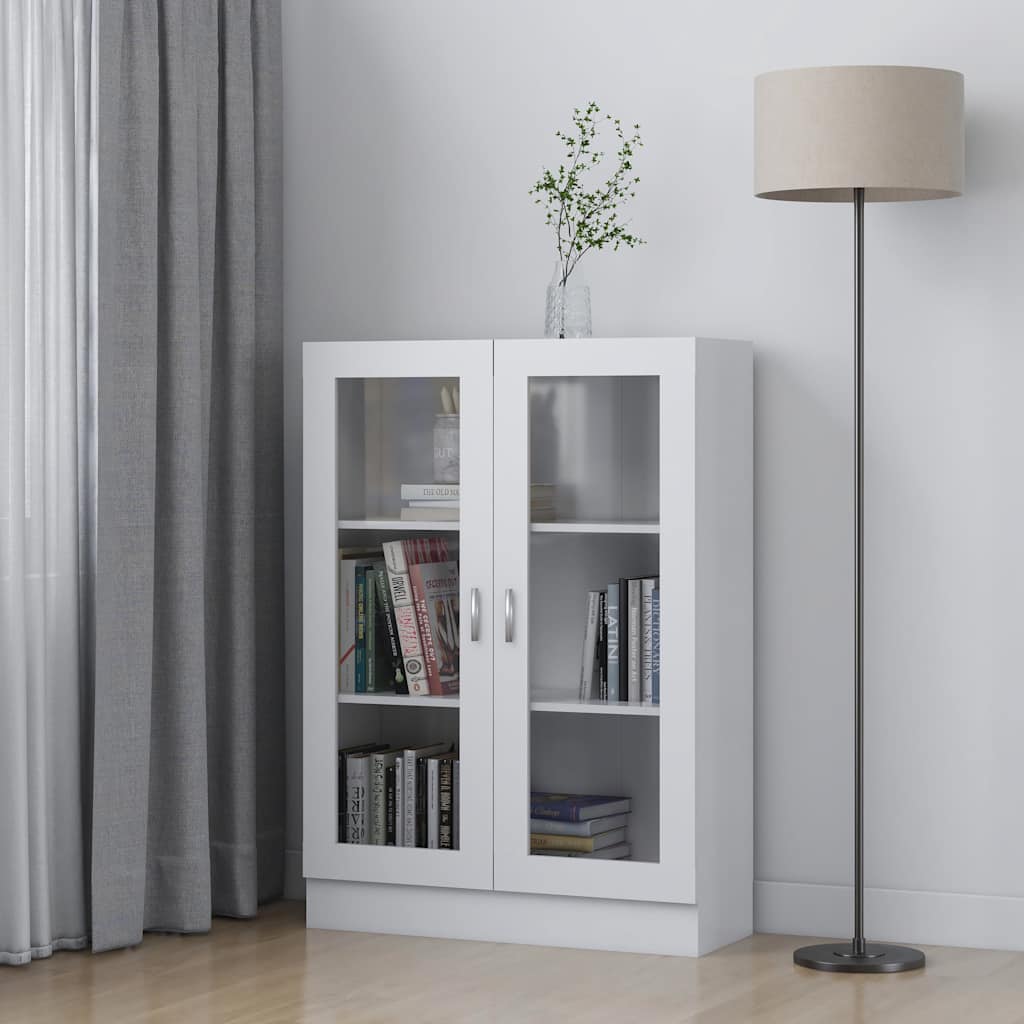 Vitrine Cabinet White 82.5x30.5x115 cm Engineered Wood