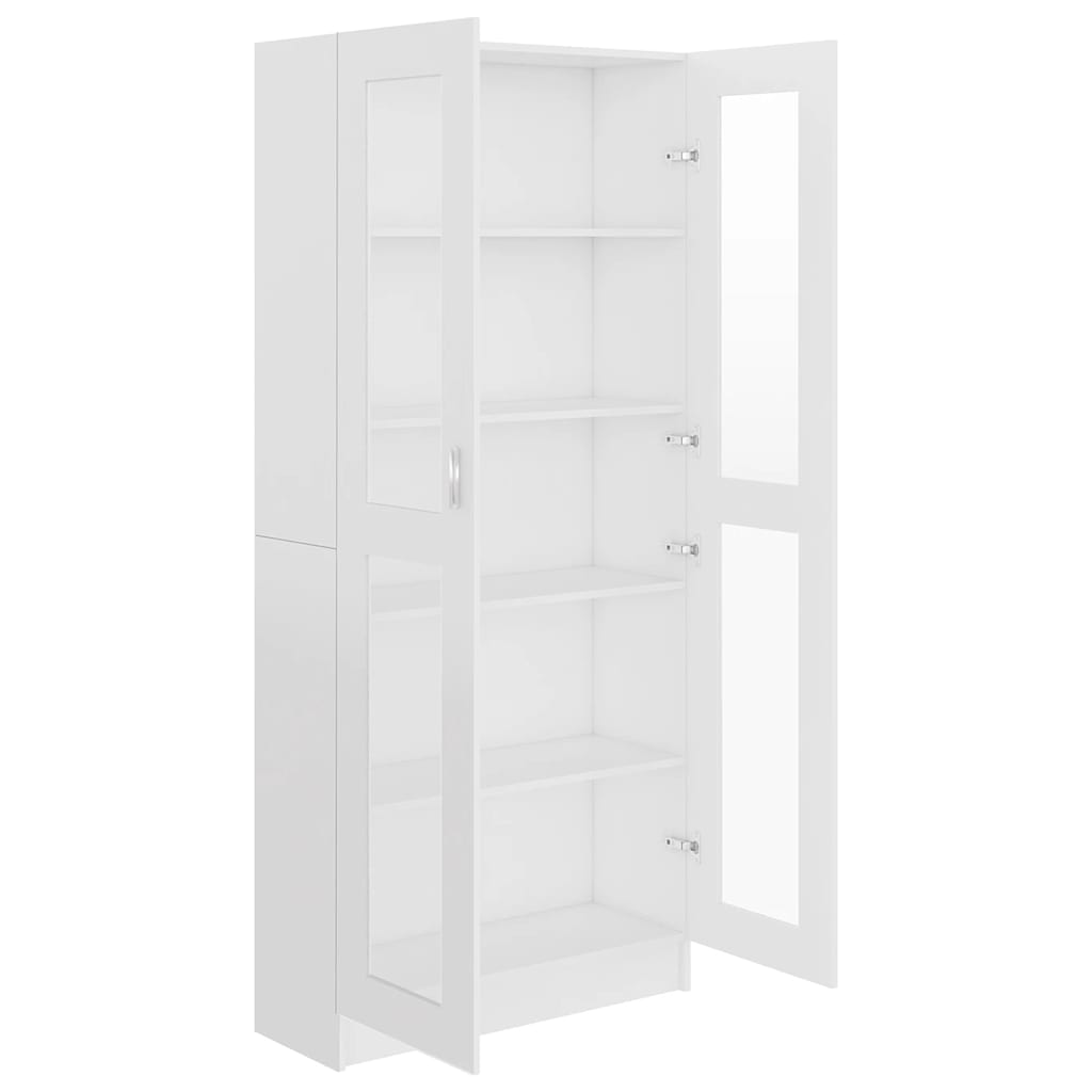 Vitrine Cabinet White 82.5x30.5x185 cm Engineered Wood