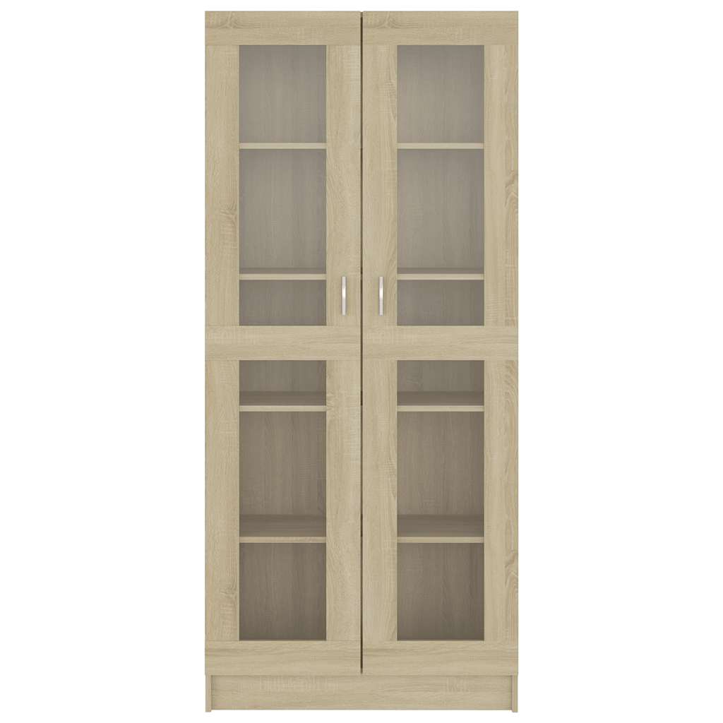Vitrine Cabinet Sonoma Oak 82.5x30.5x185 cm Engineered Wood
