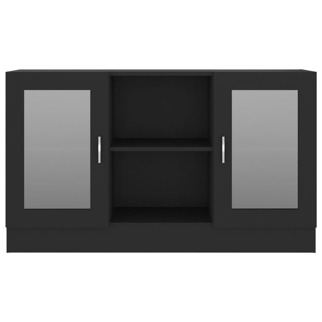 Vitrine Cabinet Black 120x30.5x70 cm Engineered Wood