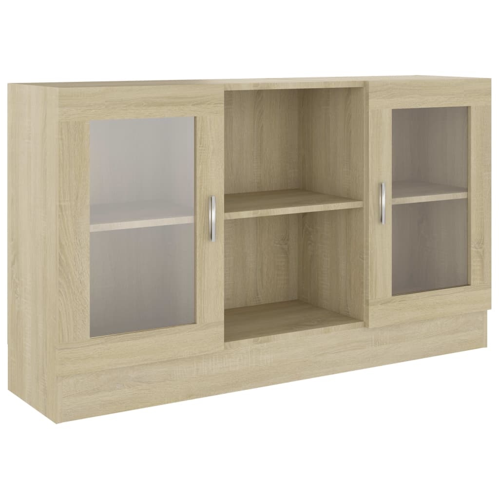 Vitrine Cabinet Sonoma Oak 120x30.5x70 cm Engineered Wood