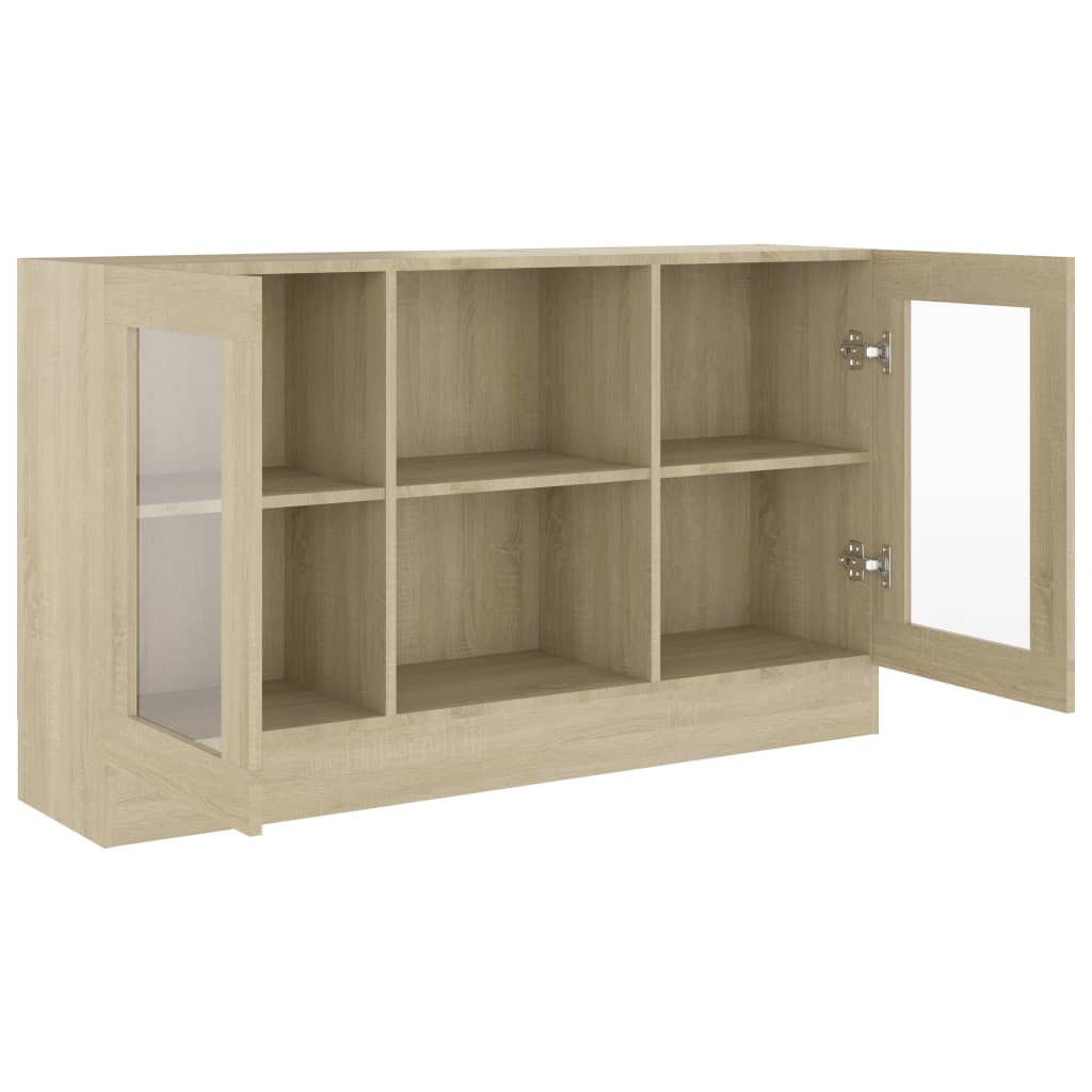 Vitrine Cabinet Sonoma Oak 120x30.5x70 cm Engineered Wood
