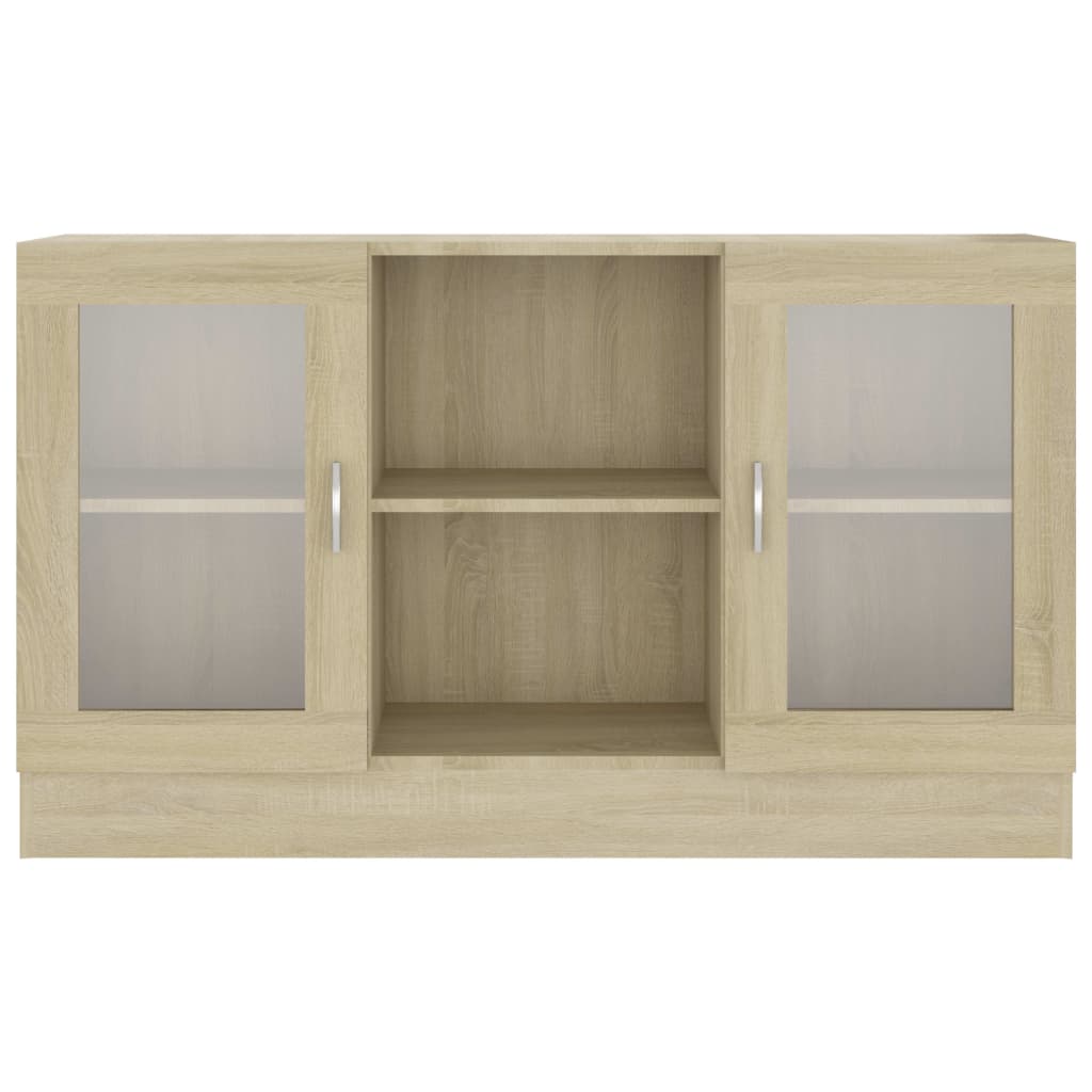 Vitrine Cabinet Sonoma Oak 120x30.5x70 cm Engineered Wood