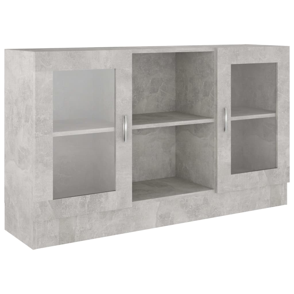 Vitrine Cabinet Concrete Grey 120x30.5x70 cm Engineered Wood