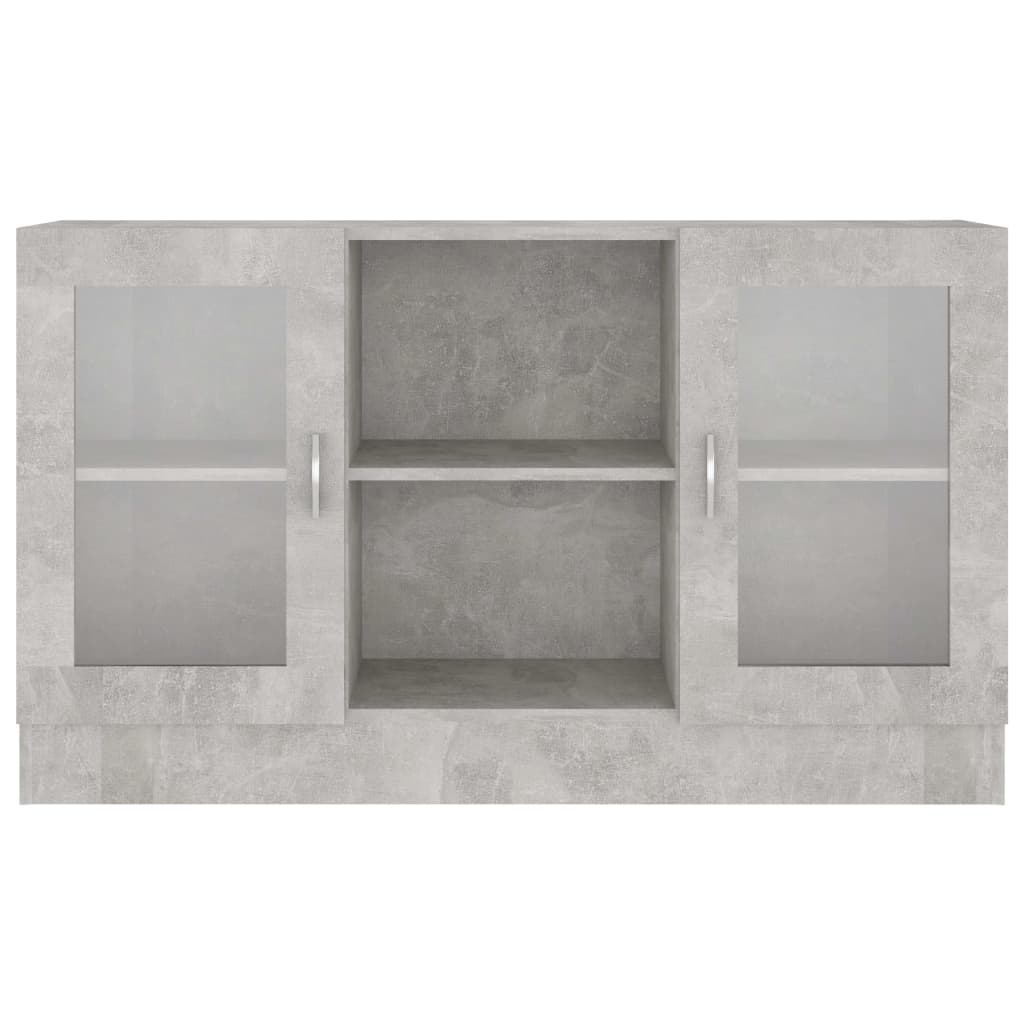 Vitrine Cabinet Concrete Grey 120x30.5x70 cm Engineered Wood
