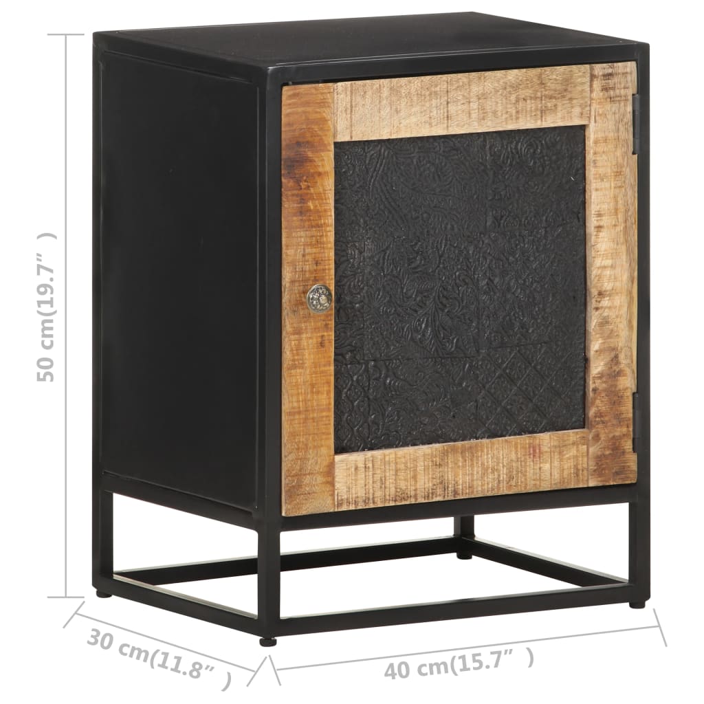 Bedside Cabinet 40x30x50 cm Rough Mango Wood