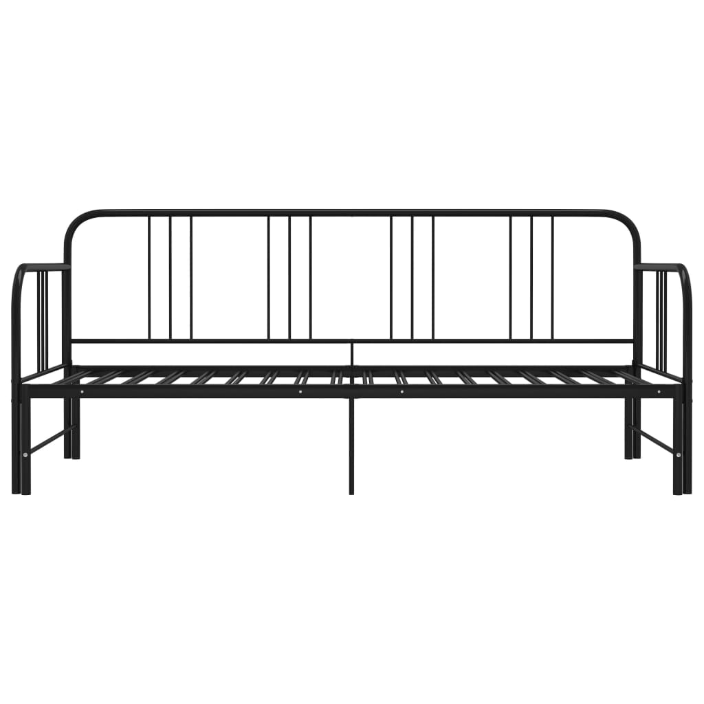 Pull-out Sofa Bed Frame without Mattress Black Metal 90x200 cm