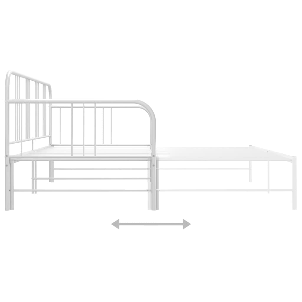 Pull-out Sofa Bed Frame without Mattress White Metal 90x200 cm