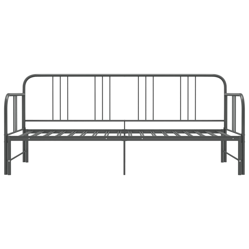 Pull-out Sofa Bed Frame without Mattress Grey Metal 90x200 cm