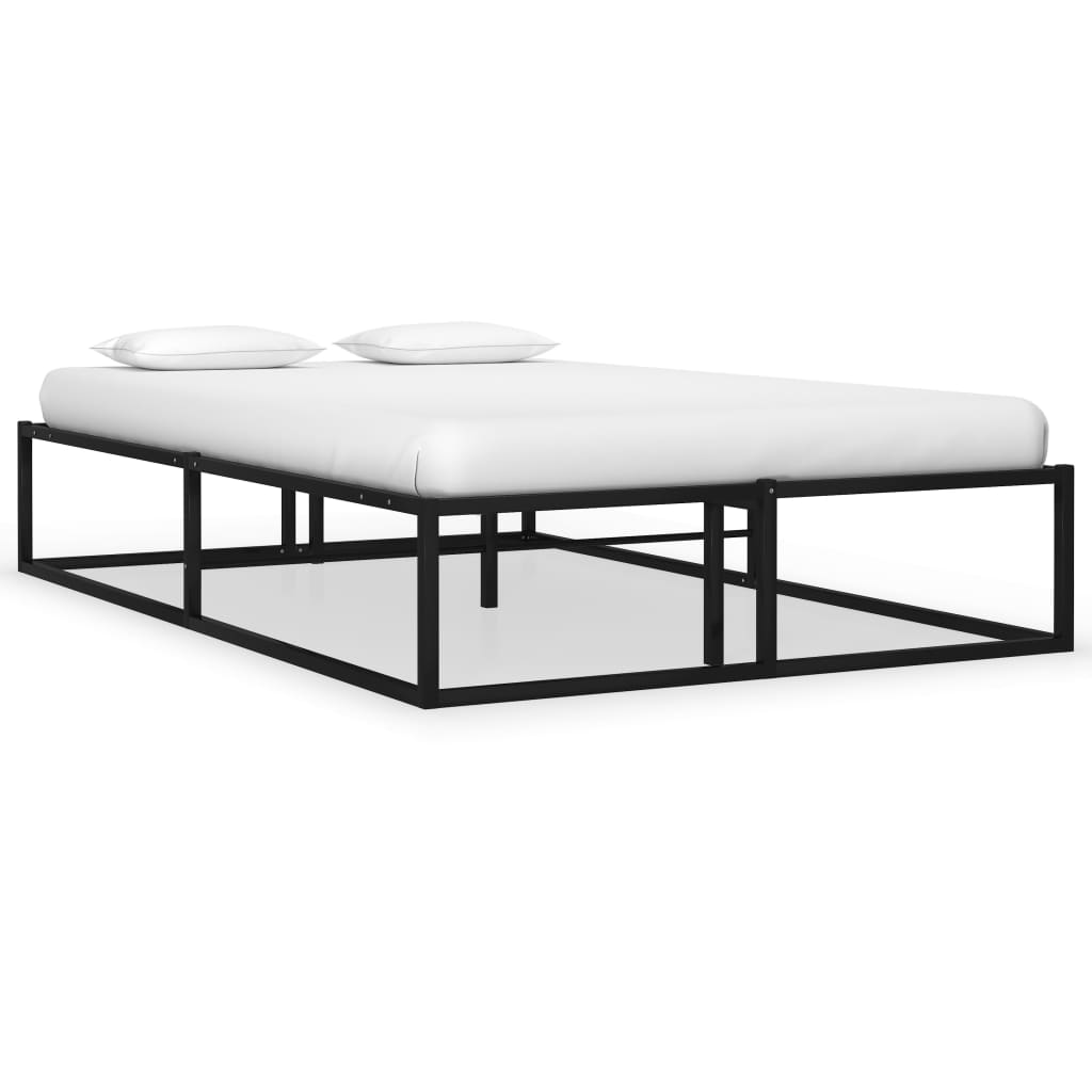 Bed Frame without Mattress Black Metal 120x200 cm