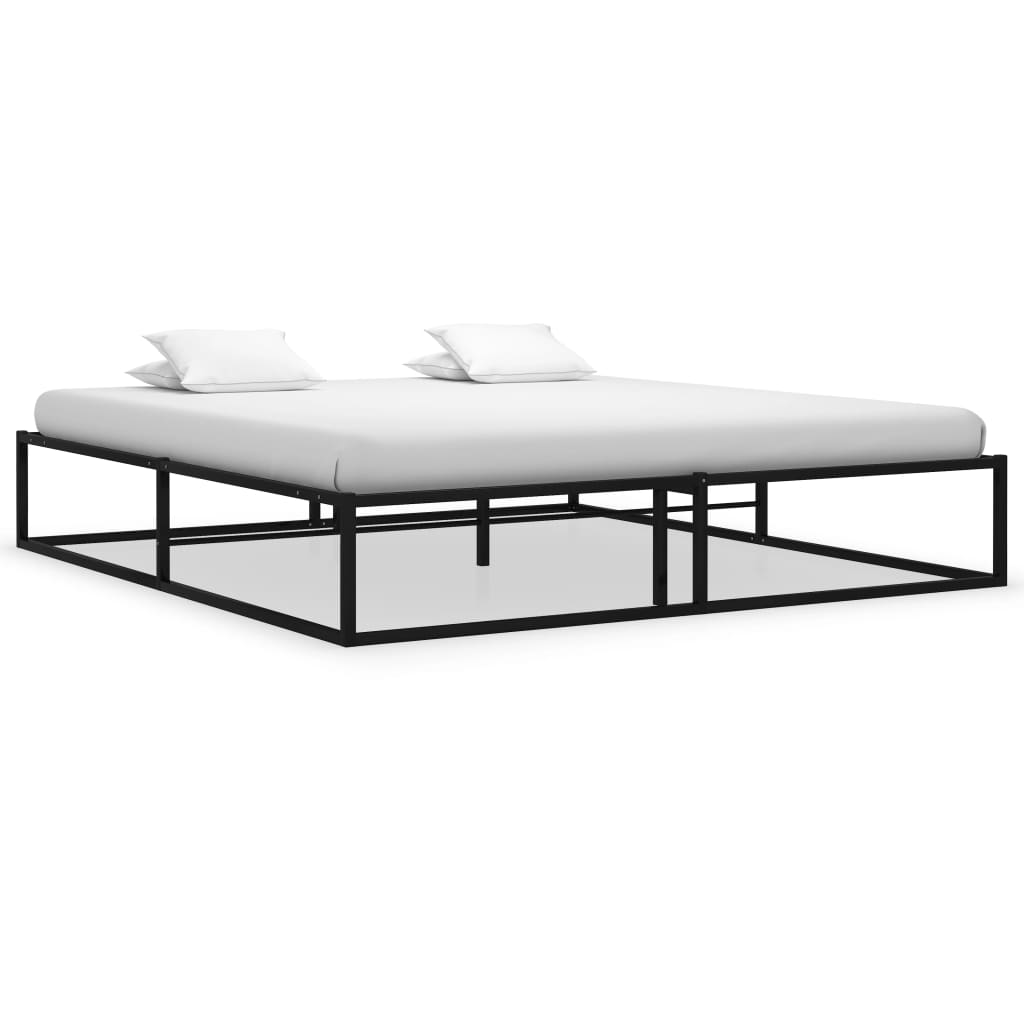 Bed Frame without Mattress Black Metal 140x200 cm