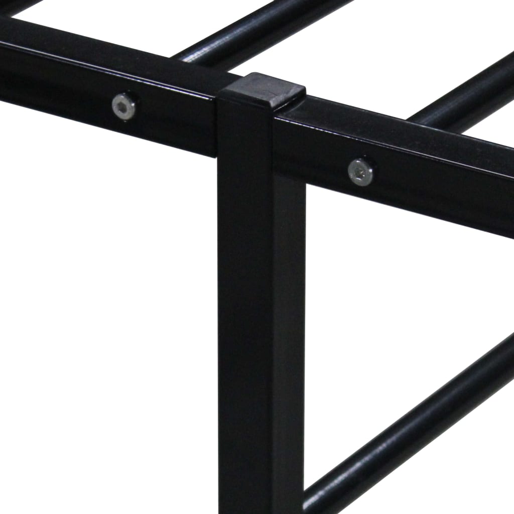 Bed Frame without Mattress Black Metal 140x200 cm