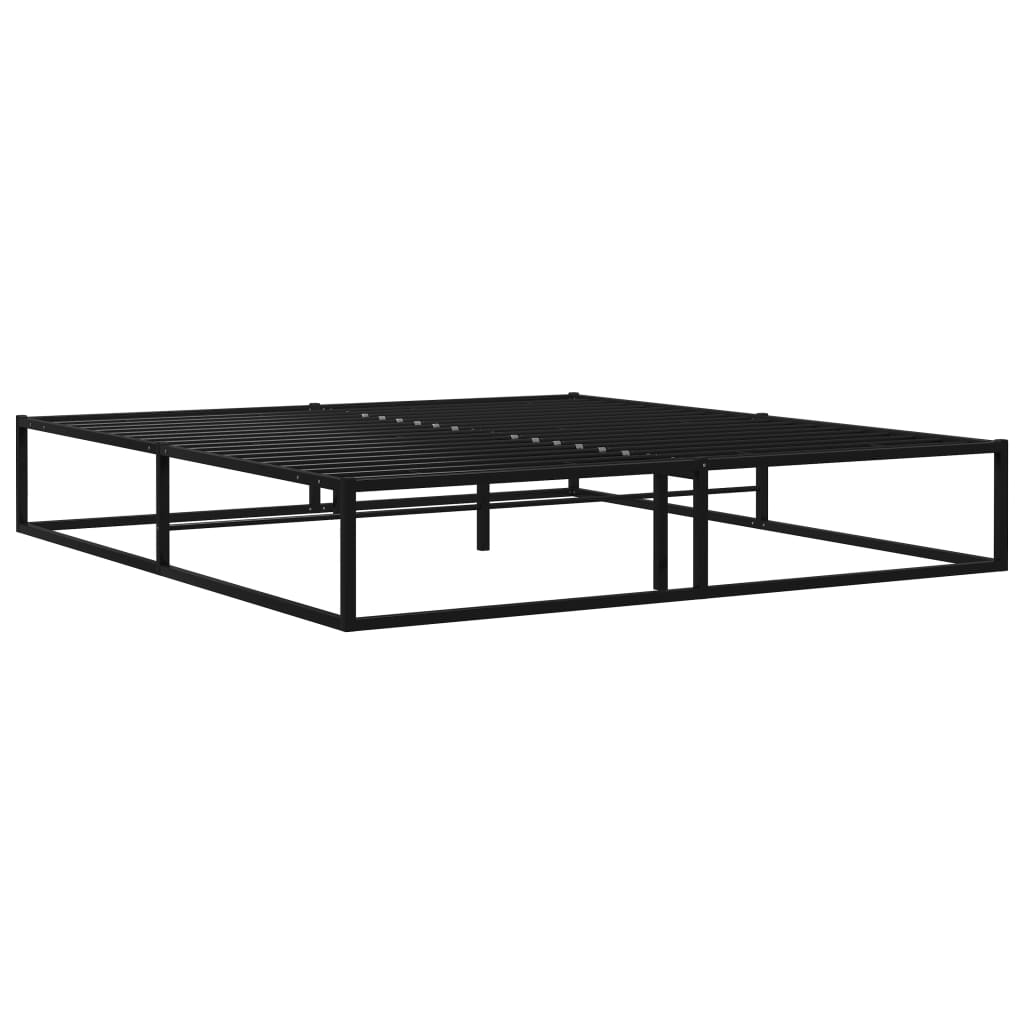 Bed Frame without Mattress Black Metal 160x200 cm