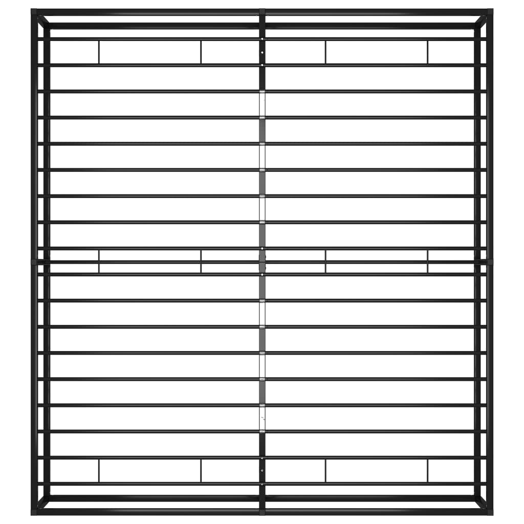 Bed Frame without Mattress Black Metal 180x200 cm Super King