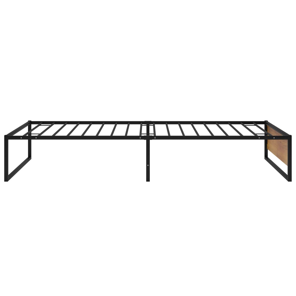 Bed Frame without Mattress Black Metal 90x200 cm