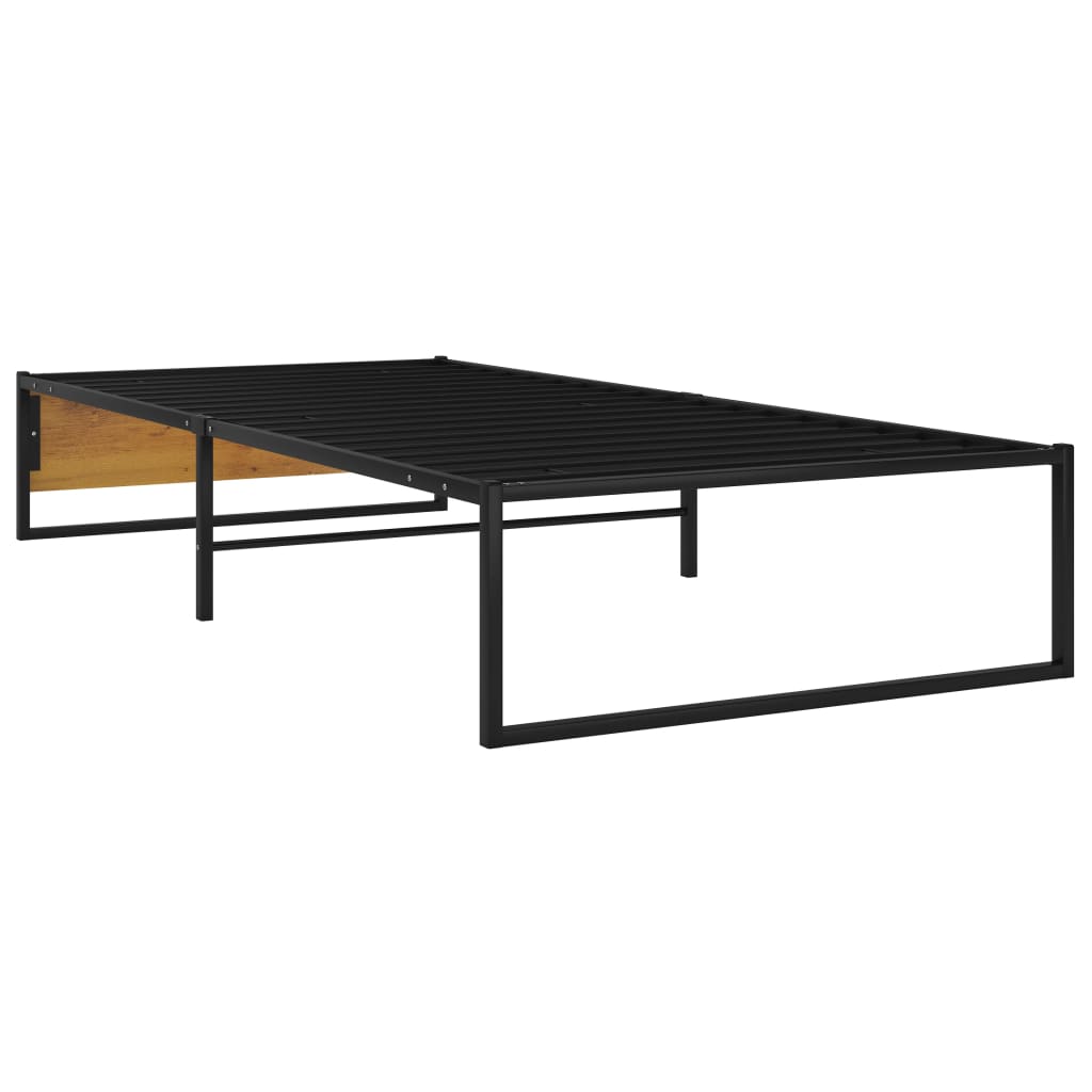 Bed Frame without Mattress Black Metal 90x200 cm