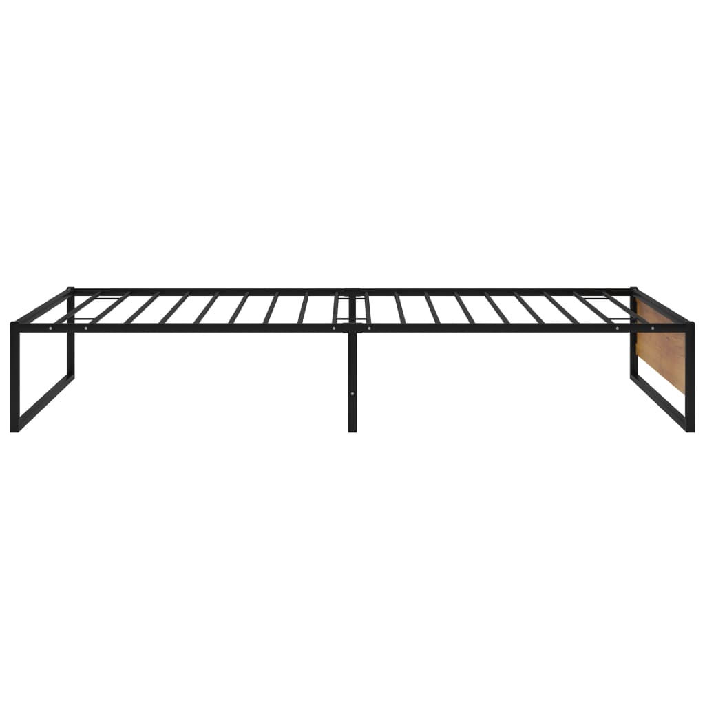 Bed Frame without Mattress Black Metal 100x200 cm