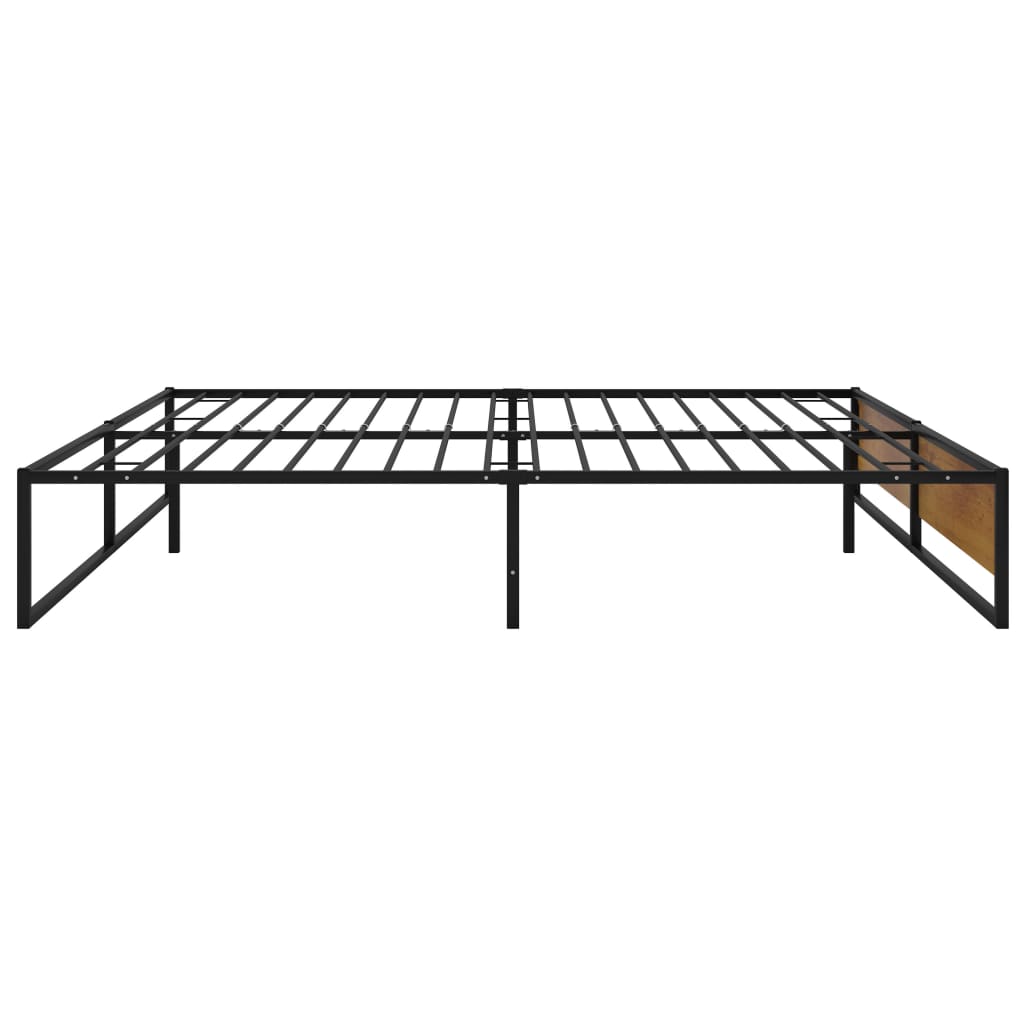 Bed Frame without Mattress Black Metal 140x200 cm