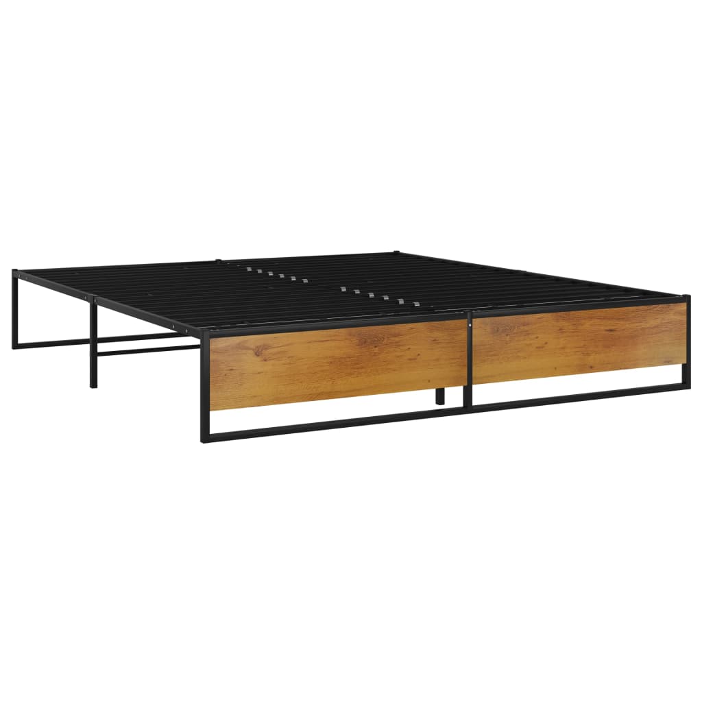Bed Frame without Mattress Black Metal 160x200 cm