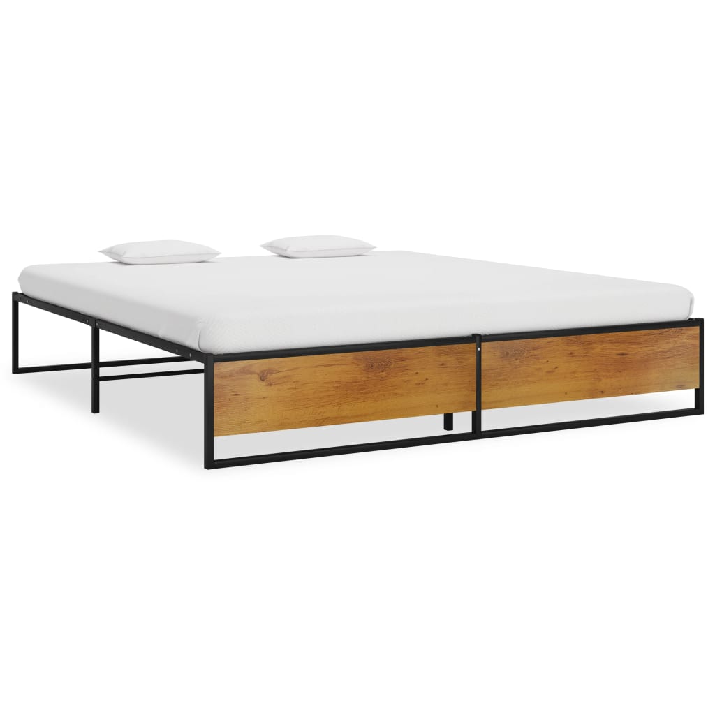 Bed Frame without Mattress Black Metal 200x200 cm