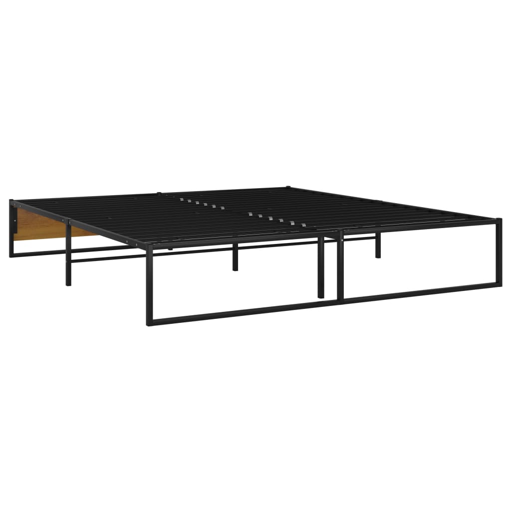 Bed Frame without Mattress Black Metal 200x200 cm