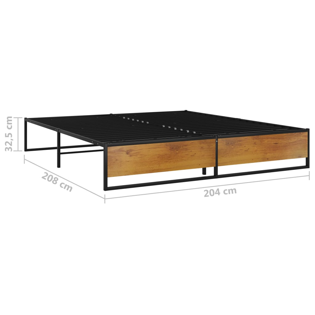 Bed Frame without Mattress Black Metal 200x200 cm