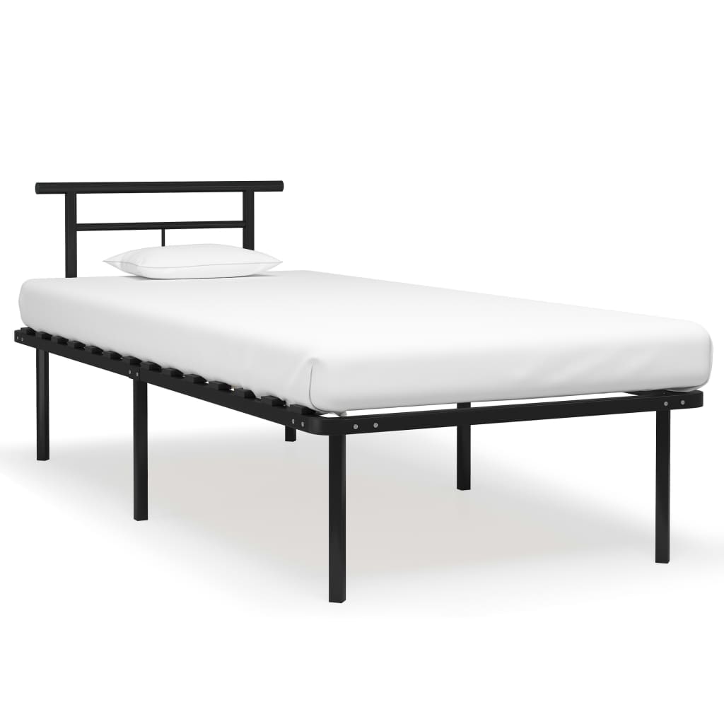 Bed Frame without Mattress without Mattress Black Metal 90x200cm