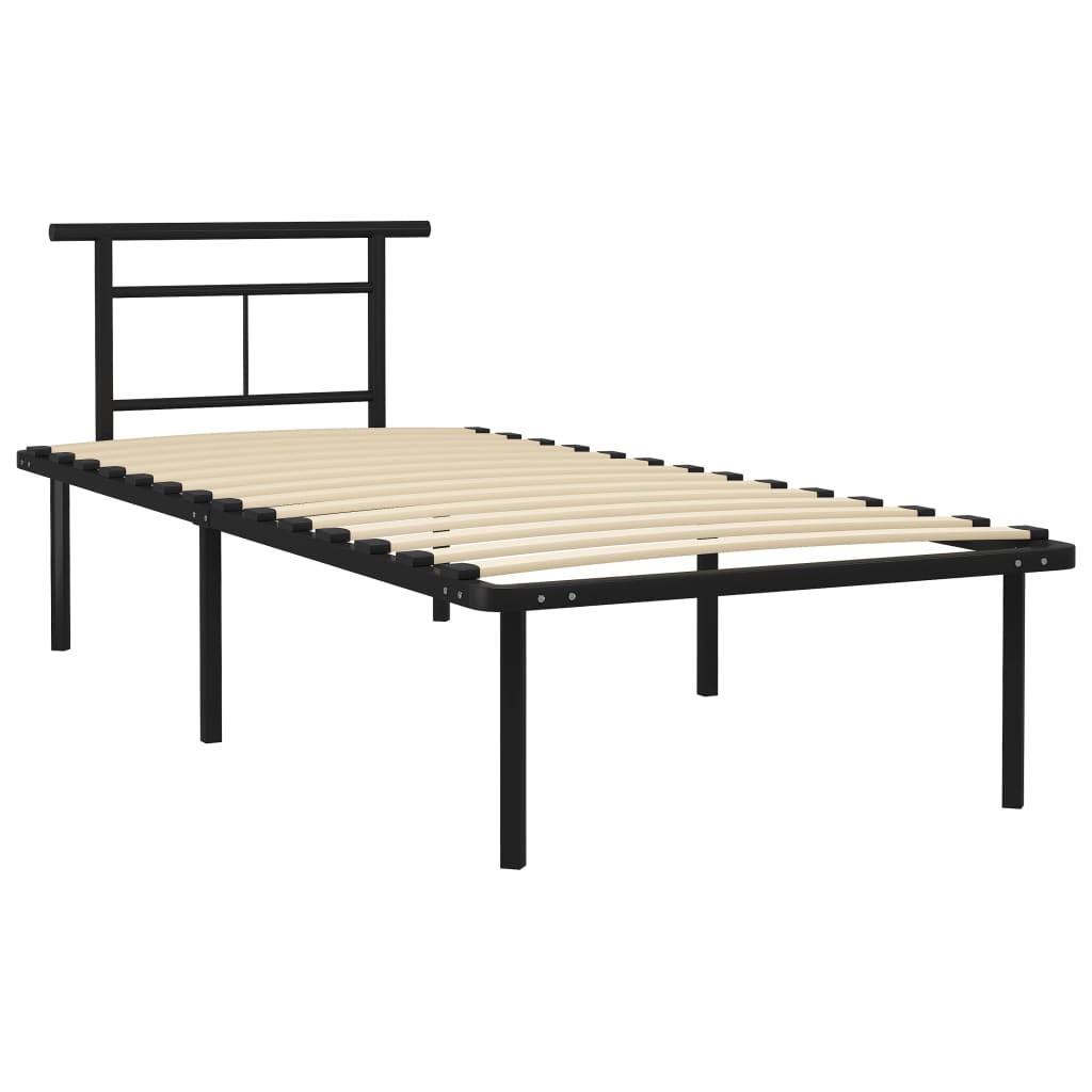 Bed Frame without Mattress without Mattress Black Metal 90x200cm