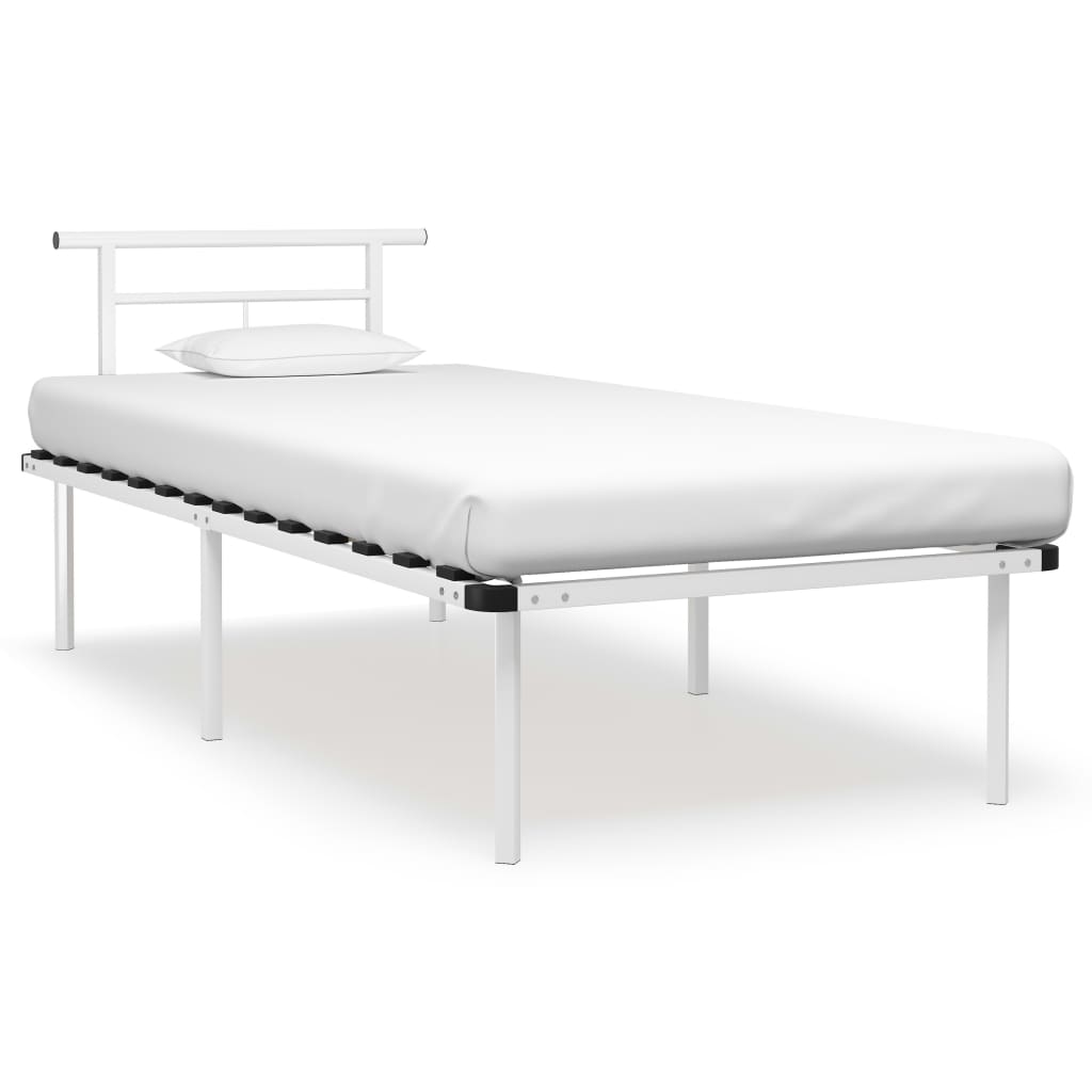 Bed Frame without Mattress without Mattress White Metal 90x200cm