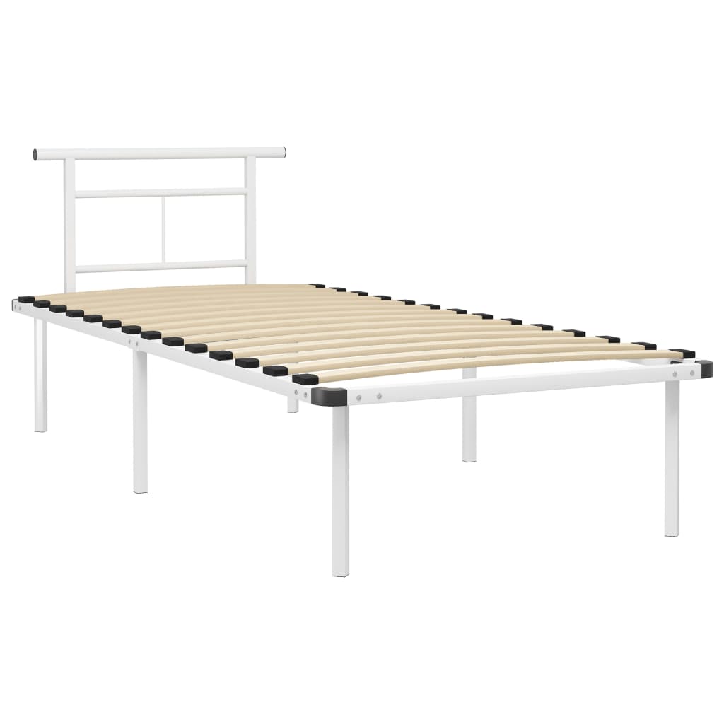 Bed Frame without Mattress without Mattress White Metal 90x200cm