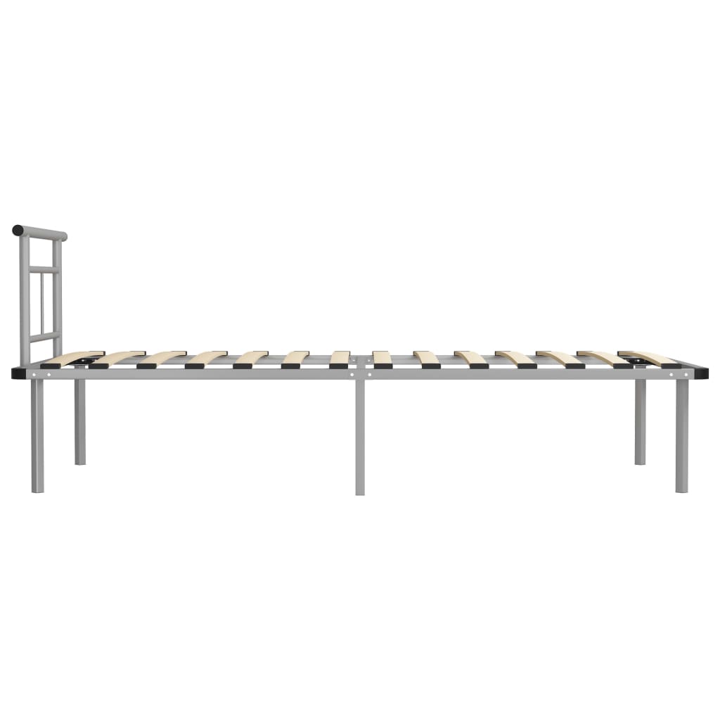 Bed Frame without Mattress Grey Metal 90x200cm