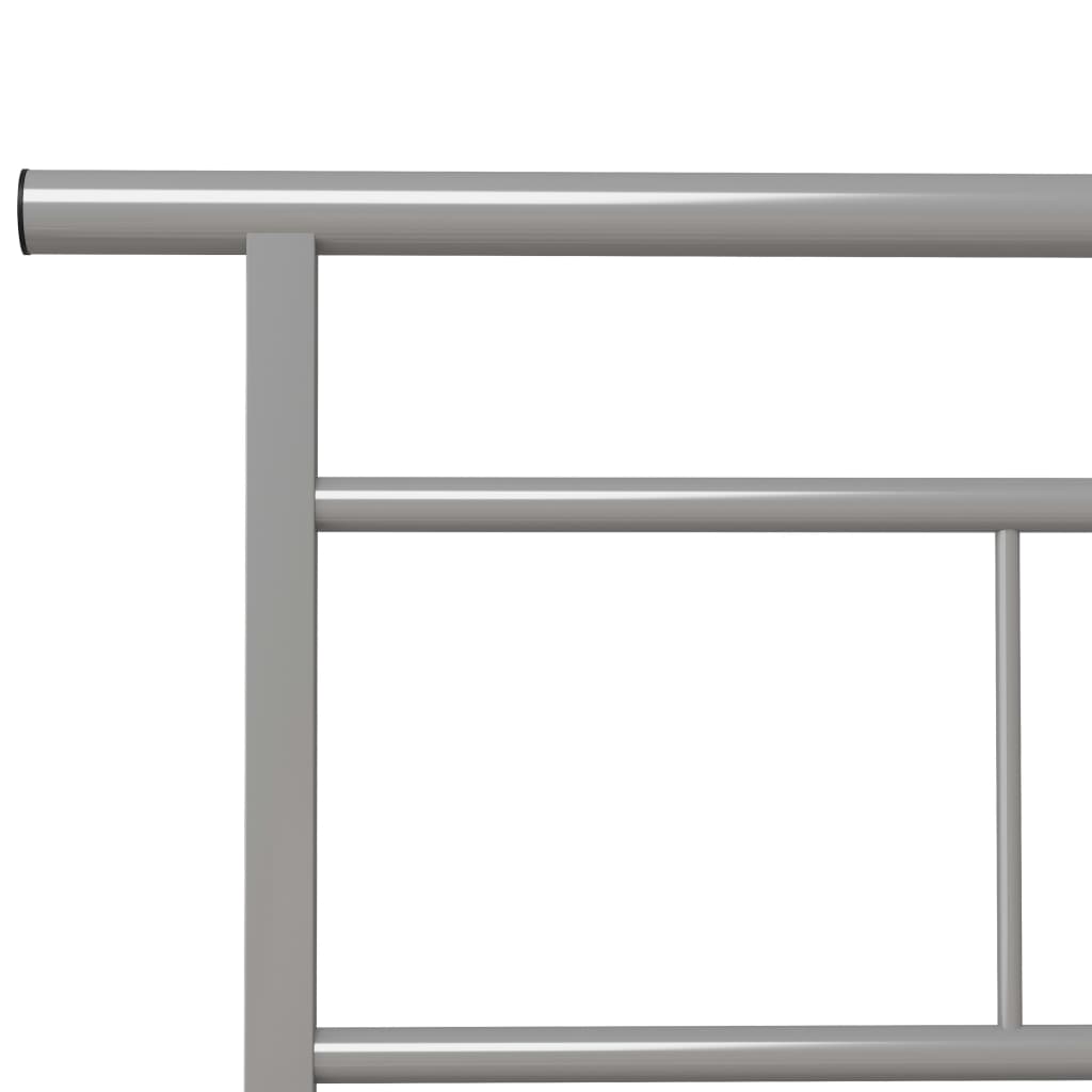Bed Frame without Mattress Grey Metal 90x200cm
