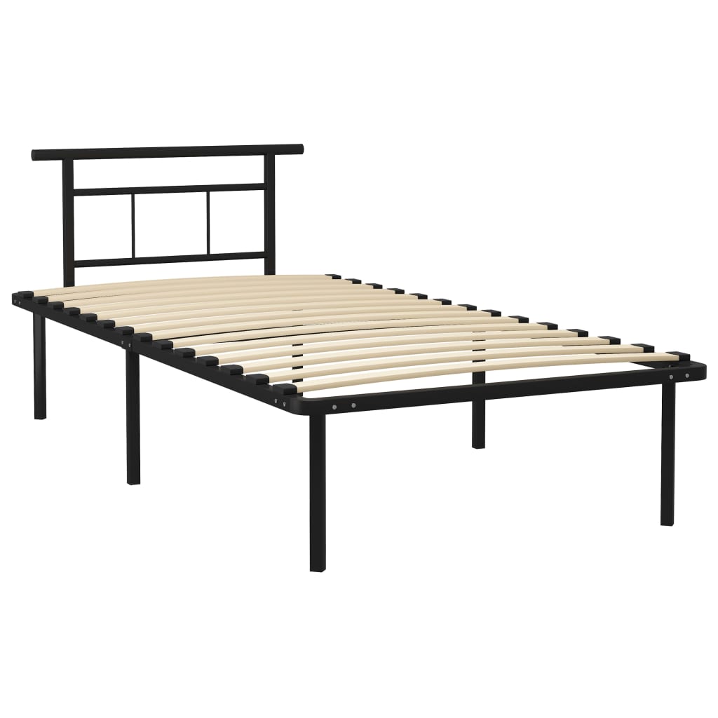Bed Frame without Mattress Black Metal 100x200cm