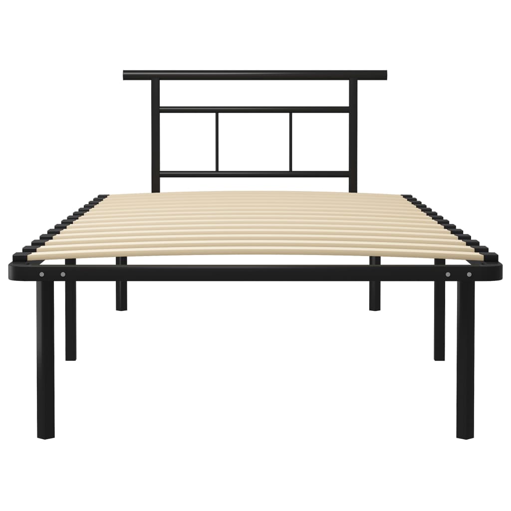 Bed Frame without Mattress Black Metal 100x200cm