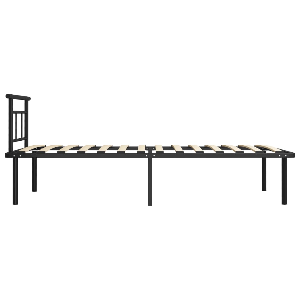 Bed Frame without Mattress Black Metal 100x200cm