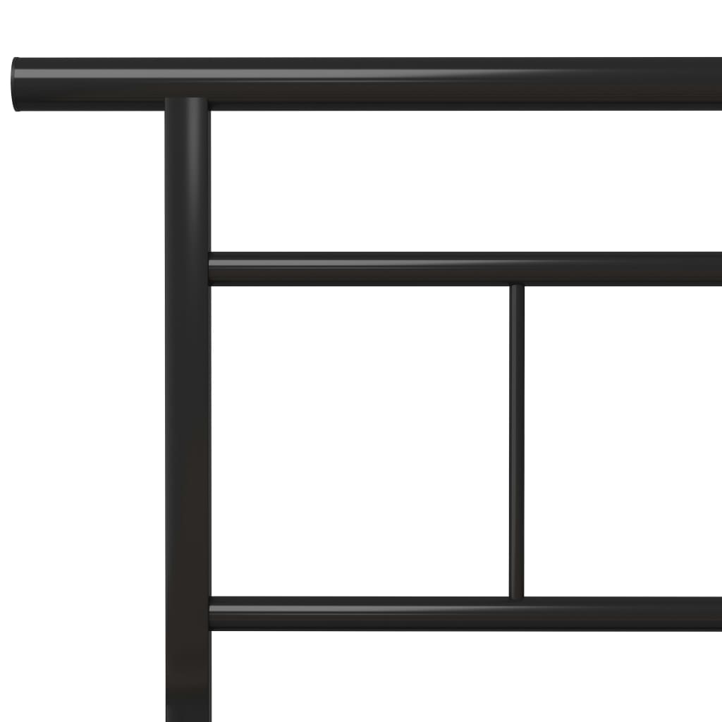 Bed Frame without Mattress Black Metal 100x200cm