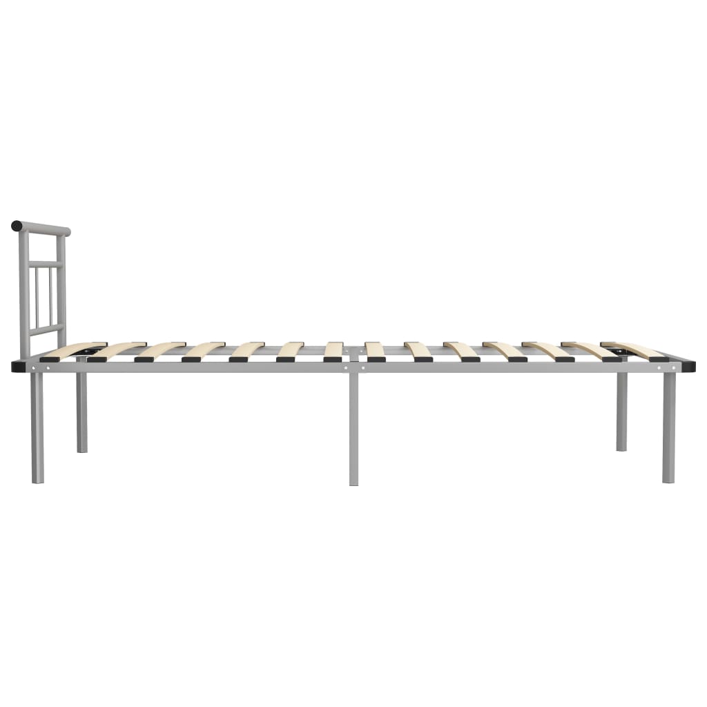 Bed Frame without Mattress Grey Metal 100x200cm