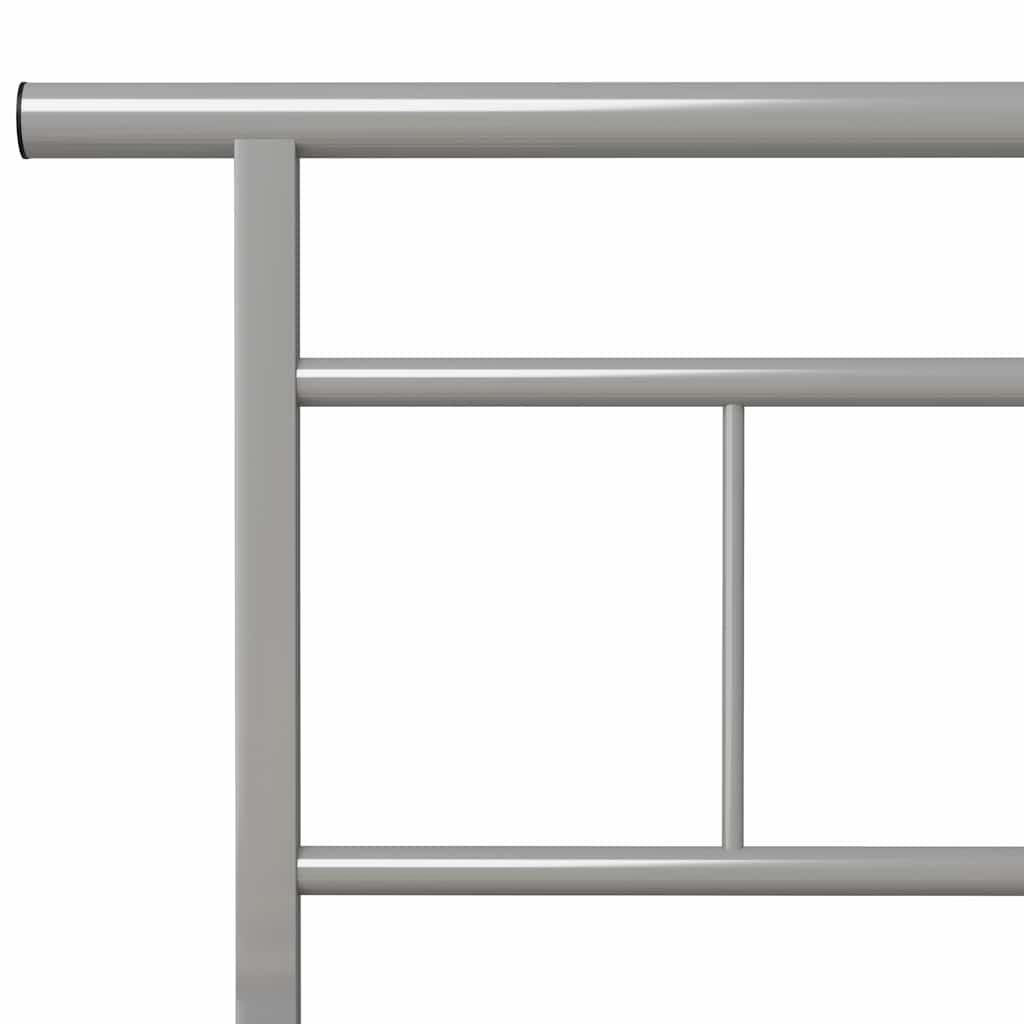 Bed Frame without Mattress Grey Metal 100x200cm