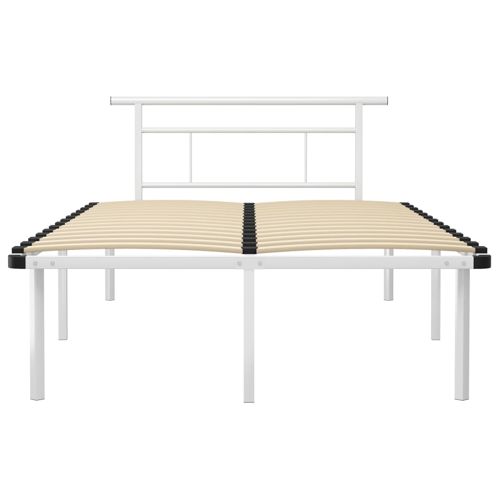 Bed Frame without Mattress White Metal 120x200cm